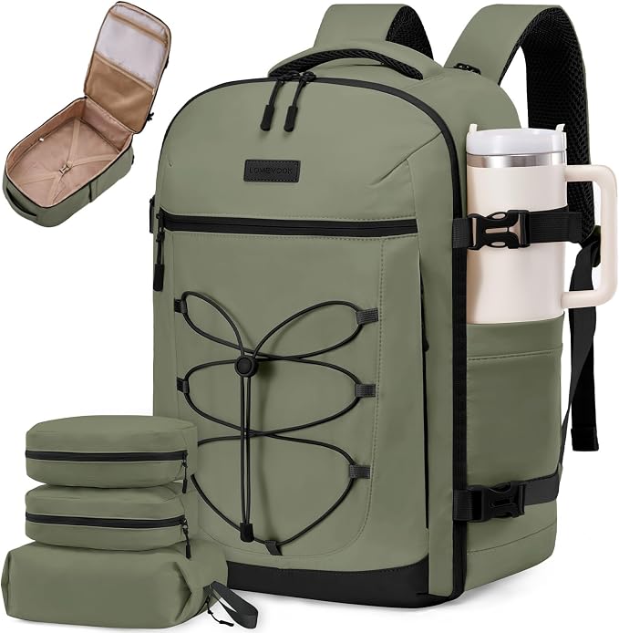 LOVEVOOK Travel Backpack,40L Carry On Backpack Large Fits 17.3" Laptop,TSA Personal Item Travel Bag with 3 Packing Cubes,Water Resistant Laptop Bag Travel Essentials for Weekender Business Hiking by LOVEVOOK
