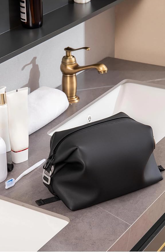 6"x 9.84" 4.5L Large Silicone Toiletry Bag,Waterproof Leakproof Foldable Travel Organizer,Dopp Kit Alternative for Men & Women,Black - Image 7