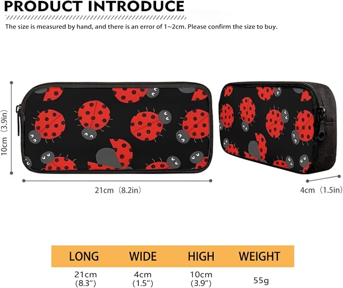 Forchrinse Red Ladybug Backpack for Kids Children Student Bookbag Set with Lunch Box Bag and Pencil Bag for Kids Toddler Girls,3 Pieces - Image 6