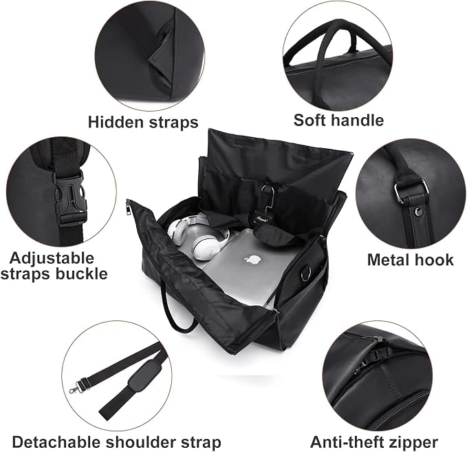 seyfocnia Convertible Travel Garment Bag,Carry on Garment Duffel Bag for Men Women - 2 in 1 Hanging Suitcase Suit Business Travel Bag - Image 5