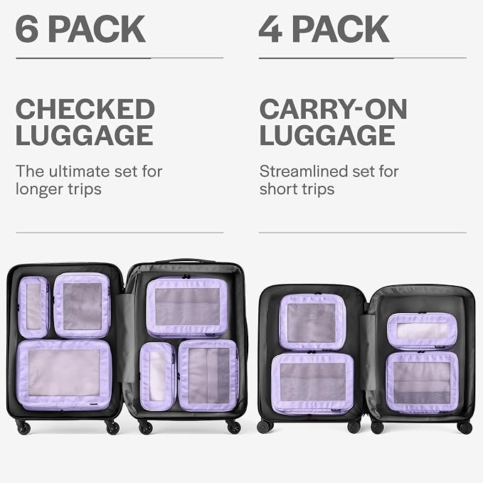 Aerotrunk Compression Packing Cubes for Travel - Luggage Organizer Bags - Double Zipper Packing Cubes for Suitcases (12-Pack, Purple) - Image 4
