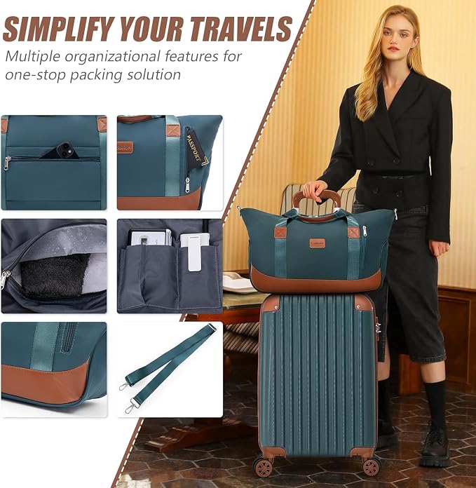 Cosbarn Carry On Luggage Sets 3 Piece, 20 Inch Luggage 22x14x9 Airline Approved with Wheels and TSA Lock, ABS Lightweight Hardshell Travel Suitcase Set with Duffel Bag Travel Bag for Men Women - Image 5