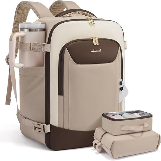 LOVEVOOK 40L Travel Backpack for Women Men, Large Carry on Backpack for Airplanes TSA Personal Item Travel Bag fits 15.6" Laptop, Waterproof Weekender Essentials Airline Approved with 2 Packing Cubes by LOVEVOOK