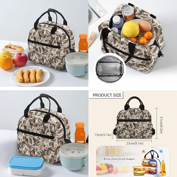 Mallard Duck Camo Kids Backpack Set 4Pcs, 17 Inch School Bag | Water Bottle Holder, Durable 600D Multi-Pocket Design, for Elementary Middle School Students, Great Back to School Gift - Image 5
