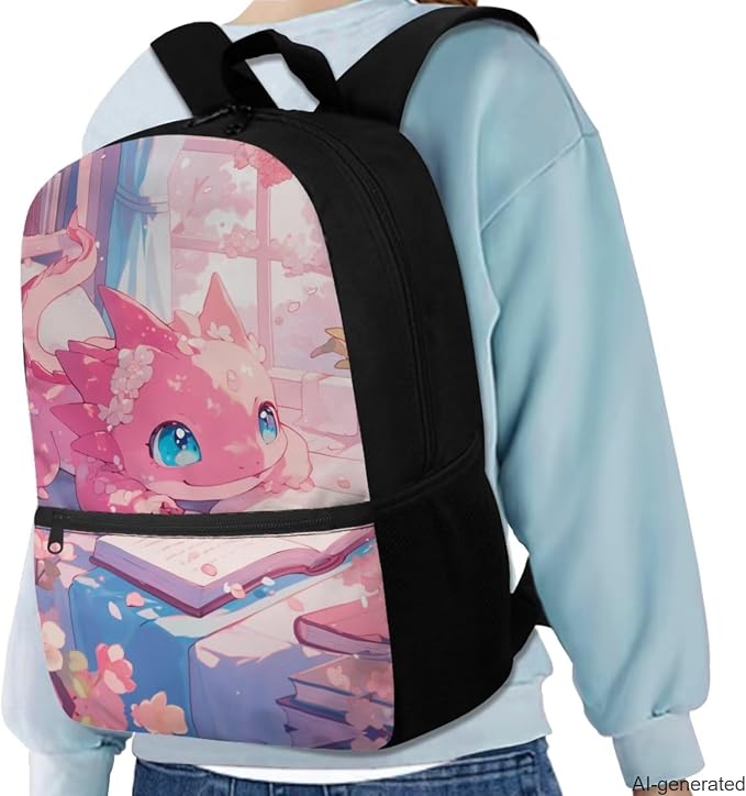 Cute Axolotl 3Rd Grade Backpack for Girls with Lunchbox, Water Bottle Sleeve & Pencil Case Portable Lightweight Bookbag for Junior Middle School New Semester Gifts Bag - Image 2