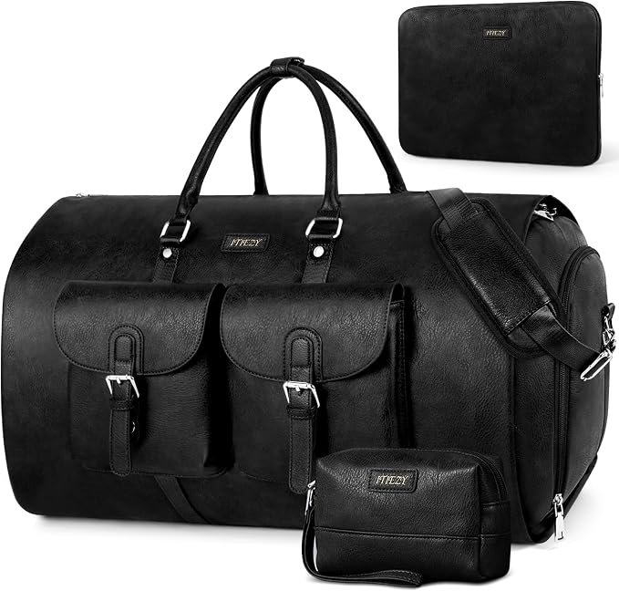 Garment Bag for Travel, Convertible Carry on Garment Duffel Bag for Men 3Pcs Weekender Bag 2 in 1 Hanging Suitcase Suit Bag by ITIEZY