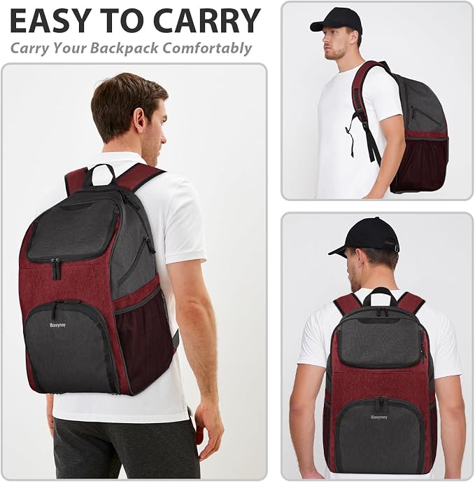 Bosynoy Bowling Backpack, Single Bowling Ball Bag with Shoe Compartment | Bowling Bag Totes with Foam Padded Protection, Fits Shoes Up to US Mens Size 16 and Accessories, Grey - Image 7