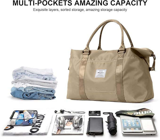 Travel Duffel Bag, Carry On Overnight Weekender Bags for Women | Travel Bag with Wet Pocket & Trolley Sleeve, For Spirit Airlines 18x14x8 Personal Item Bag - Image 2