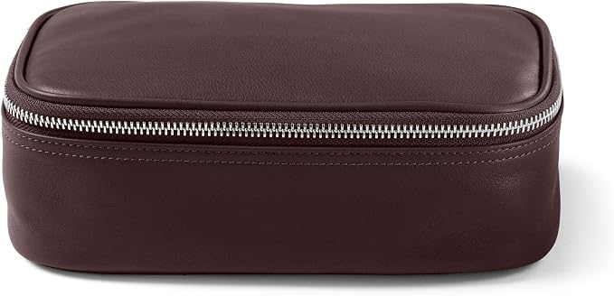 Leatherology Brown Medium Travel Organizer - Zipped mesh storage pocket, elastic loops for organization, metal zipper with leather pull - Image 4