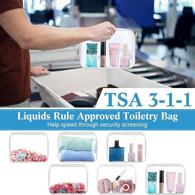 60 Pcs Clear Makeup Bags Bulk Travel Toiletry Bag 7 x 5.5 x 1.6 Inch PVC Zipper Pouch Waterproof Plastic Cosmetic Case Portable Organizer for Women Summer Bathroom (White) - Image 4