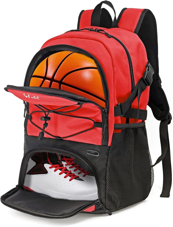 WOLT Basketball Backpack Large Sports Bag with Separate Ball Holder & Shoes Compartment, Best for Basketball, Soccer,Gym by WOLT