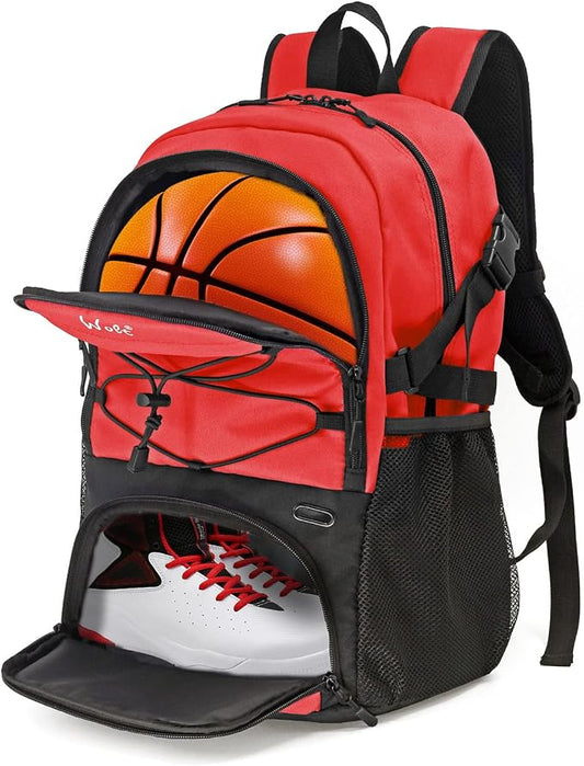 WOLT Basketball Backpack Large Sports Bag with Separate Ball Holder & Shoes Compartment, Best for Basketball, Soccer,Gym by WOLT