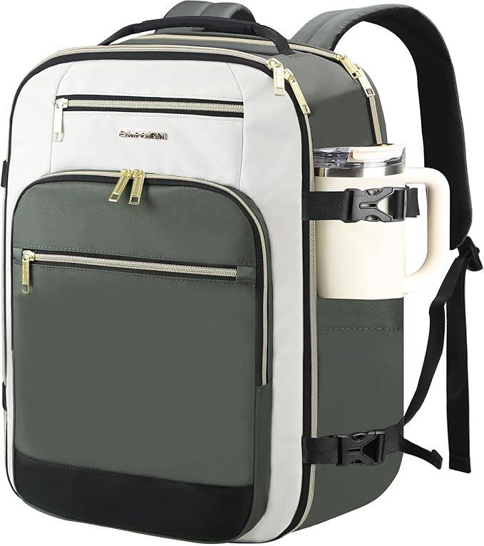 EMPSIGN 40L Travel Backpack for Women & Men | Airline Approved Carry On, TSA Personal Item Bag, Waterproof, Overnight Weekender Essentials, Fits 17" Laptop by EMPSIGN
