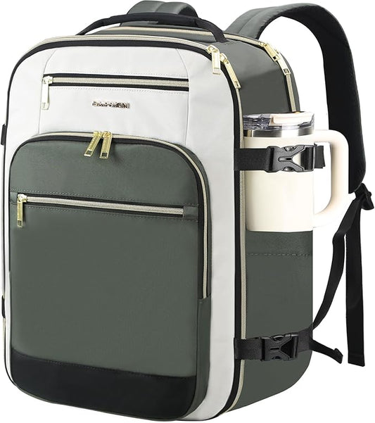 EMPSIGN 40L Travel Backpack for Women & Men | Airline Approved Carry On, TSA Personal Item Bag, Waterproof, Overnight Weekender Essentials, Fits 17" Laptop by EMPSIGN