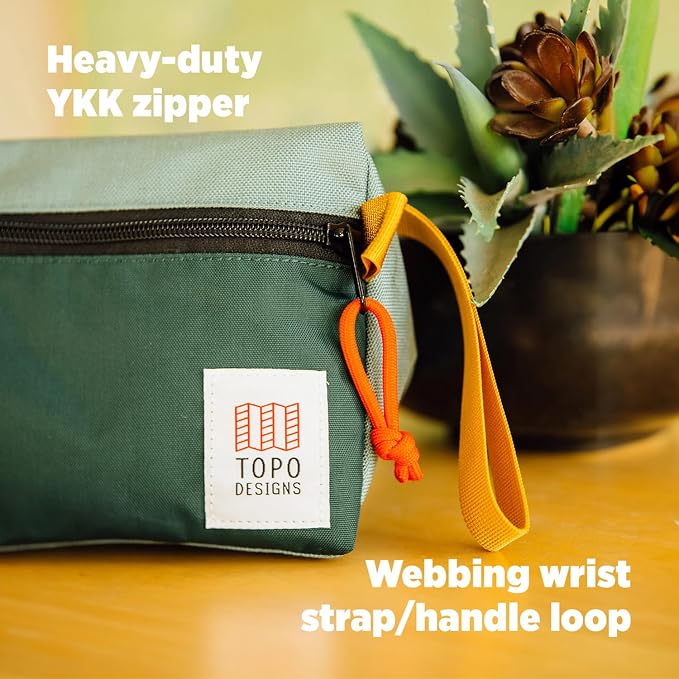 Topo Designs Dopp Kit - Travel Bag for Personal Care Essentials, Self Standing Triangular Shape, Fully Lined for Easy Cleaning, Recycled Nylon (Navy) - Image 3