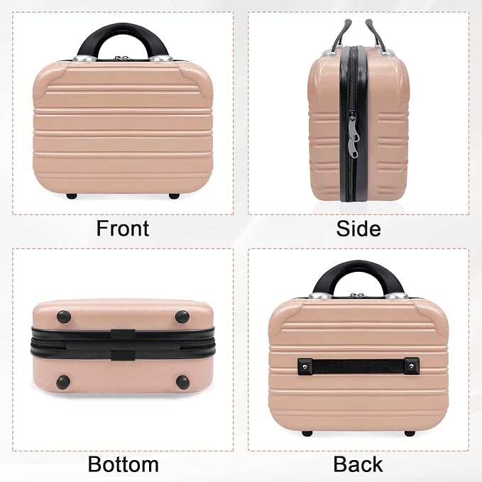 14 inch Hard Shell Makeup Train Case Portable PC ABS Mini Suitcase for Organizer Cosmetics Makeup Brushes Toiletry - Image 4