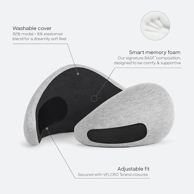 Ostrichpillow GO Travel Pillow, 360° Memory Foam Support, Soft & Washable - Image 3