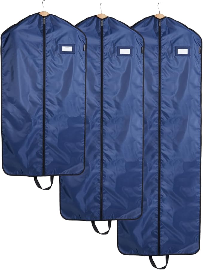 Covermates Keepsakes Garment Bag Set for Closet Storage and Travel – Breathable Suit and Dress Bags with ID Window and Carrying Handles – Heavy-Duty Hanging Wardrobe Protection Set, Blue by Covermates