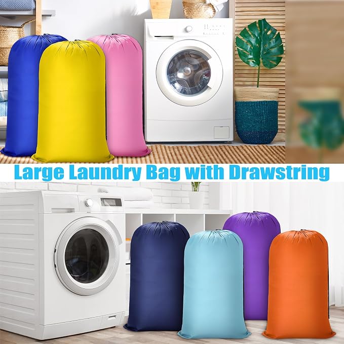 Nuogo 20 Pcs Laundry Bag Washable Travel Laundry Bags with Drawstring Lock Closure Large Heavy Duty for Camping Tent Blankets Dirty Clothes Yarn Fabric Storage, 38 x 24 Inches - Image 2