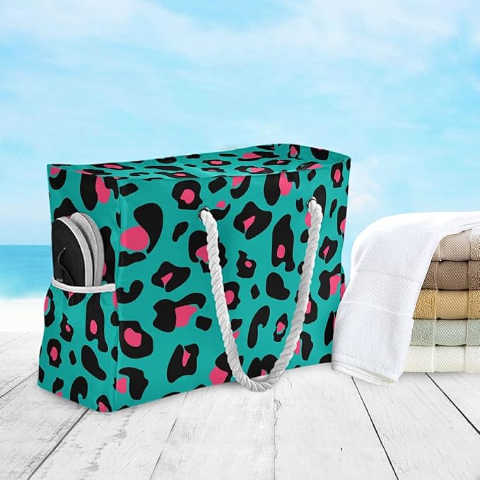senya Large Beach Shoulder Bags Canvas Tote Water Resistant for Gym Travel Daily - Image 3