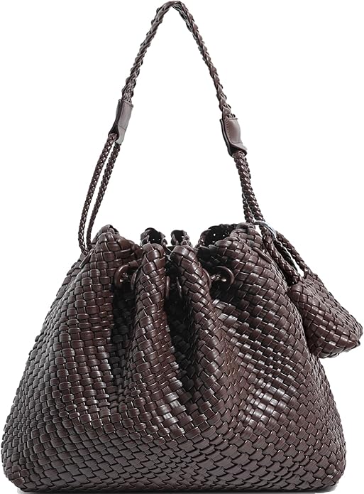 JINMANXUE Woven Purse for Women, Beach Hobo Shoulder Bag, Top-handle Tote Handbag, Shopper Underarm Satchel for Work Travel | Spacious Lightweight by JINMANXUE