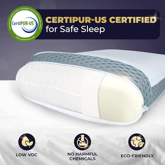 Royal Therapy Memory Foam Pillow, Neck Pain Relief, for Neck and Shoulder Pain, Side Sleeper, Cervical, Pillow Sleeping, Non-Adjustable - Image 8