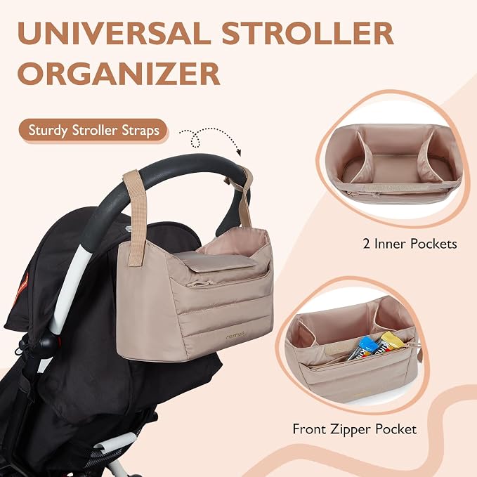 mommore Diaper Bag Tote with Stroller Organizer Puffer Bag Large Capacity Baby Bag with Changing Pad for Travel, Hospital - Image 4