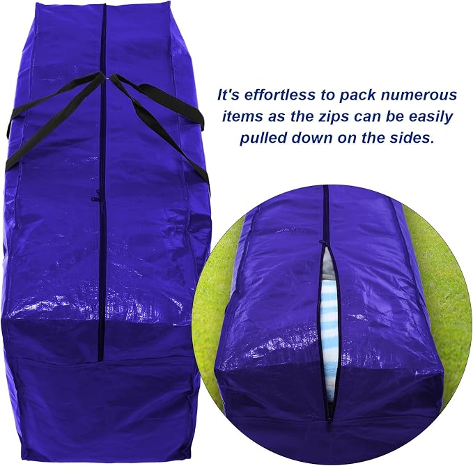 Windyun 4 Pack 57 Gallon Extra Large Moving Bags XXL Heavy Duty Storage Bag with Strong Zipper Handle Jumbo Big Tote Box Foldable for College Dorm Travel Clothes Duffle Blanket Pillow(Navy Blue) - Image 4