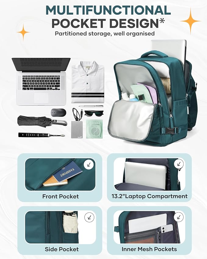 coofay Travel Backpack Carry on Flight Approved Mochila De Viaje Carry on Backpack for Airplanes Spirit Airlines Personal Item Travel Bag Traveling Backpack for Women Men Travel Essentials - Image 6