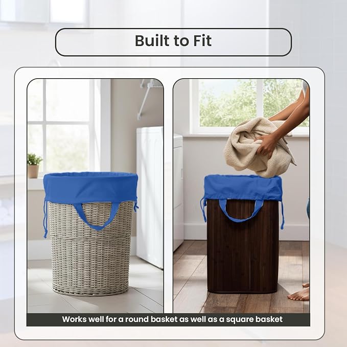 LFH Home Cotton Rich Canvas Large Laundry Bag with Handle, Heavy Duty Drawstring Closure Washable Laundry Bags, School Travel, Home, Hotel, College Dorm, Organizer Sack, Toys Clothes 20x30-Sky Blue - Image 10