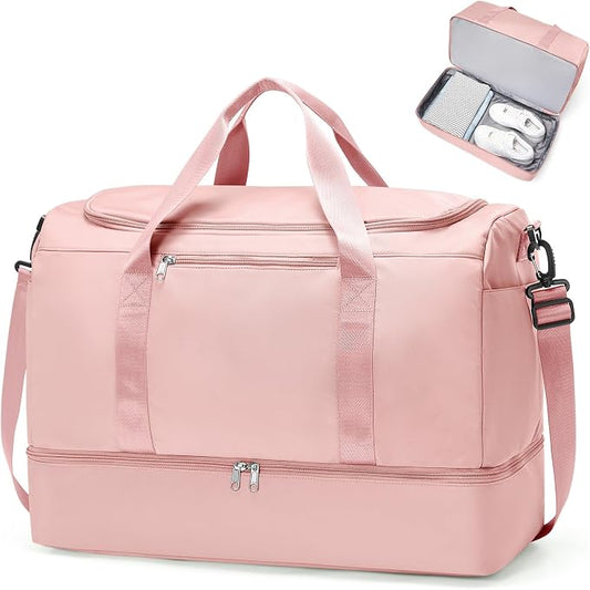 Extra Large Travel Duffel Bag, Carry-On Weekender Bags for Women Travel | Overnight Weekend Bag with Shoes Compartment for Travel Business Trips Sport Hospital by SYCNB