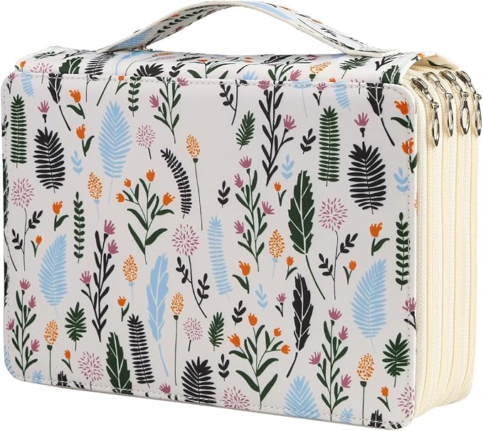 200 Slots Colored Pencil Case Organizer, 4 Layer Bag | Twill Oxford fabric,203 elastic loops,detachable handle,for travel, home storage,drawing tools,creative gifts by Lbxgap