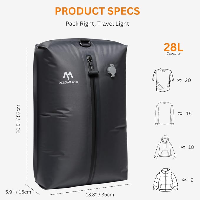 Vacuum Bags for Travel, IP67 Reusable Vacuum Seal Bags for Clothing with Electric Pump, Vacuum Seal Packing cube for Suitcases, Backpack & Travel (1PC+Pump) - Image 4