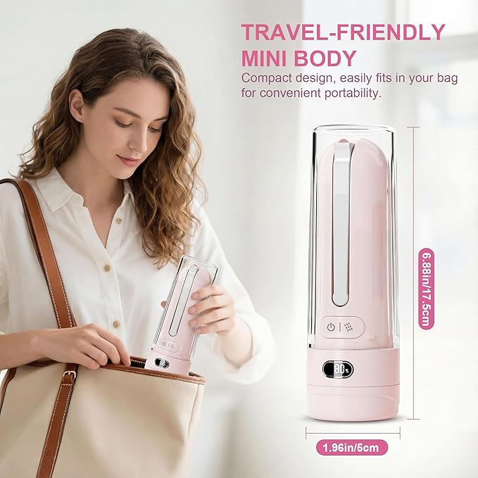 Portable Bidet - Handheld Rechargeable Electric Travel Bidet Sprayer with 3 Pressure - IPX7 Waterproof for Bathroom Ultimate Personal Hygiene Cleaning at Home and Camping (Pink, 6.9 Inches)