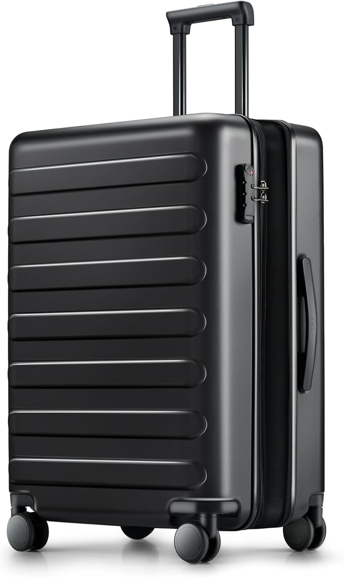 NINETYGO Luggage Sets 3 Piece, Carry On Luggage Airline Approved, Medium Large Checked Luggage with Spinner Wheels, Expandable, Hard Shell PC Suitcase Sets, TSA, 20in/24in/28in (Black, Rhine Max) - Image 2