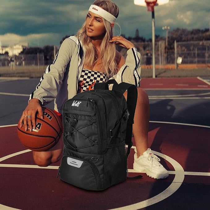 WOLT Basketball Backpack Large Sports Bag with Separate Ball Holder & Shoes Compartment, Best for Basketball, Soccer,Gym - Image 6