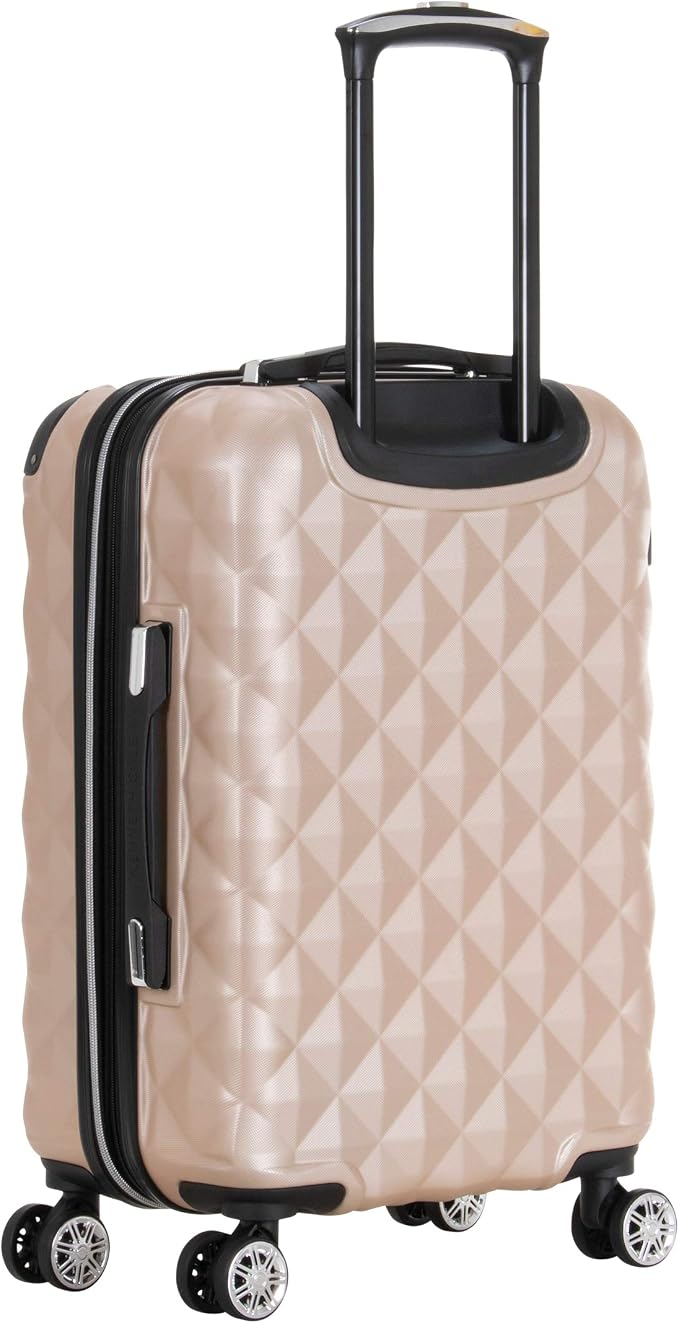 Kenneth Cole REACTION Diamond Tower Collection Lightweight Hardside Expandable 8-Wheel Spinner Travel Luggage, Rose Gold, 20-Inch Carry On - Image 9