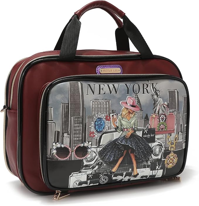 Nicole Lee Cosmetic Makeup Bag for Women - Multi Organization Toiletry Travel Bag with 5 Compartments (Success in New York) - Image 3