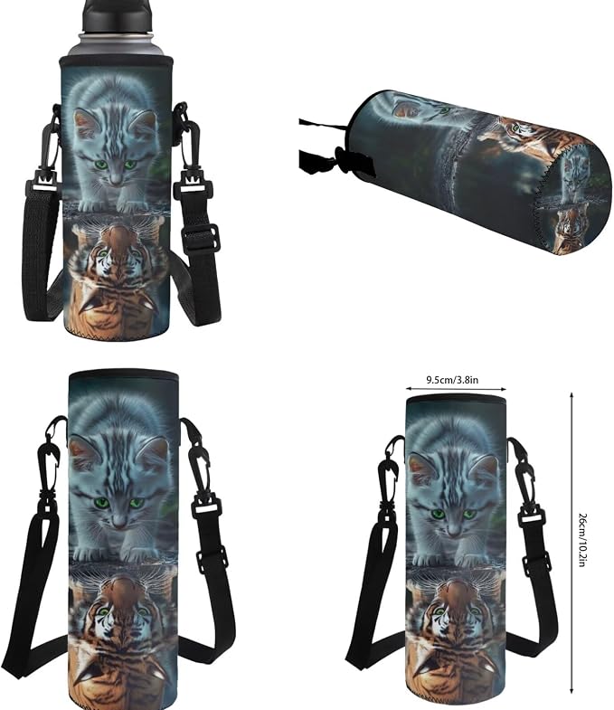 Cat Backpack and Lunch Box Set Girls 5-6/6-7/7-8 Tiger Elementary School Bookbag with Lunch Bag 4 in 1 Student Back Pack Lunchbox Pencil Case Water Bottle Holder Primary Schoolbag - Image 7