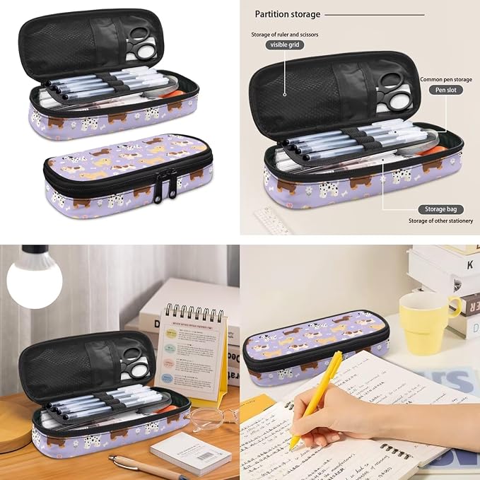 Cute Puppy Backpack and Lunch Bag Pencil Case Set for Girls, Middle School Elementary Bookbags, 3Pcs School Bag with Lunch Bag Pencil Case - Image 4
