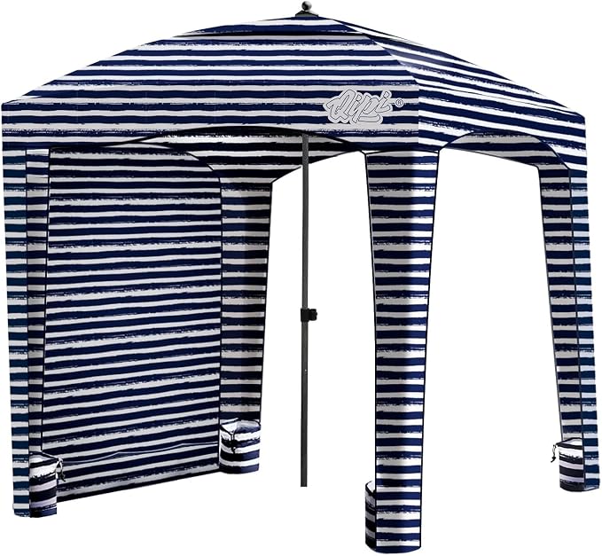 Qipi Beach Cabanas for Sand, Beach Canopy with Sandbags & Side Wall for Family, Easy Set Up Sun Shelter, UPF 50+ UV Protection with Roof Vent by Qipi+Direct+Store