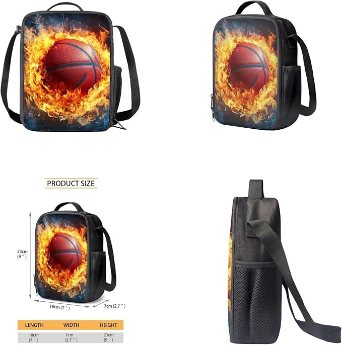 Basketball Backpack for Teen Boys for Middle School with Lunch Box Pencil Case Lightweight Student Bookbag for Kids Sport Bookbag Travel Back Pack for Age 6-18 Back to School Stuff - Image 4