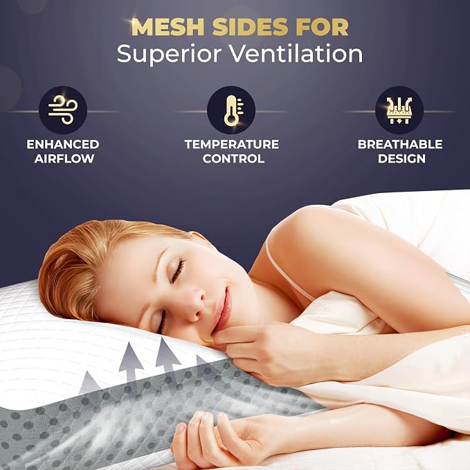 Royal Therapy Memory Foam Pillow, Neck Pain Relief, for Neck and Shoulder Pain, Side Sleeper, Cervical, Pillow Sleeping, Non-Adjustable - Image 7