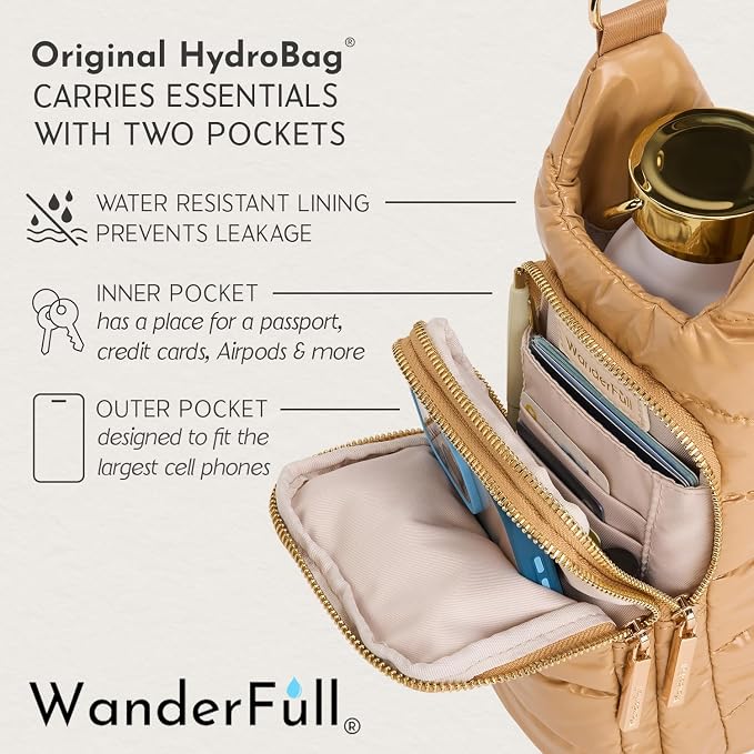 WanderFull Original HydroBag Crossbody Water Bottle Holder with Phone Pocket, Fits Water Bottles up to 32 oz - Image 7