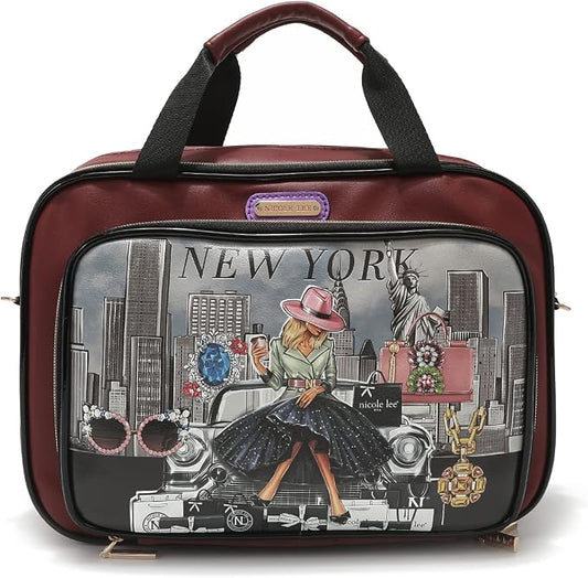 Nicole Lee Cosmetic Makeup Bag for Women - Multi Organization Toiletry Travel Bag with 5 Compartments (Success in New York) by NicoleLee