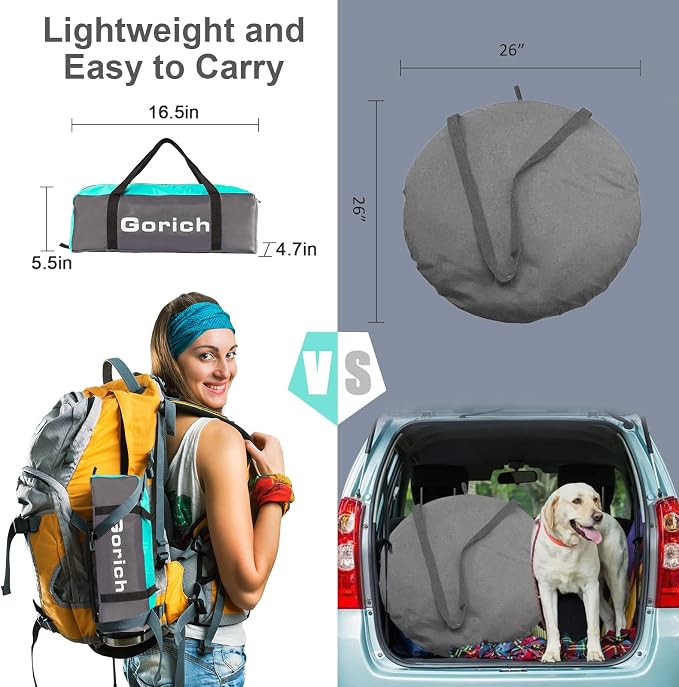 Gorich Beach Tent Sun Shelter for 3/4/6/8/10 Person with UPF 50＋ UV Protection, Lightweight & Easy Setup Beach Shade Canopy, Portable Beach Shade Tent Beach Cabana - Image 5
