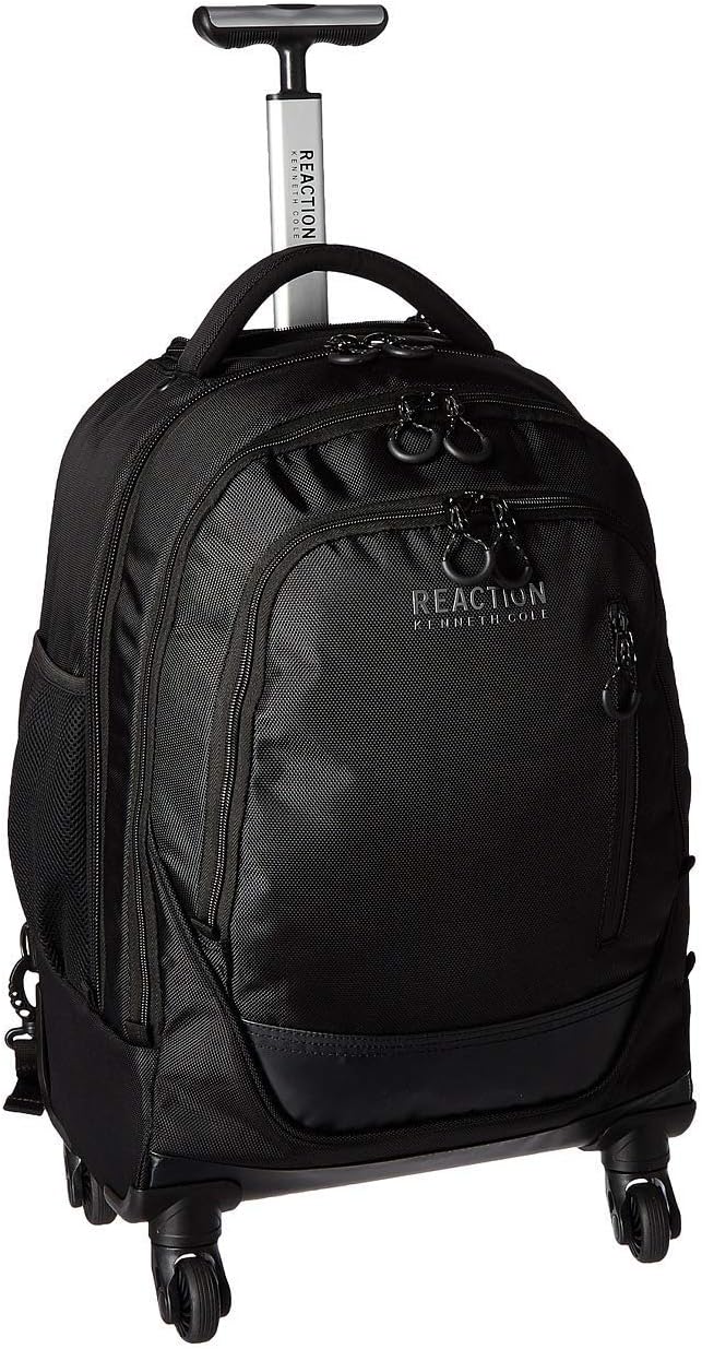 Kenneth Cole REACTION 17" Polyester Dual Compartment 4-Wheel Laptop Backpack, Black by KennethCole