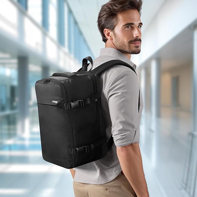 HOMIEE Ryanair Personal Item 40x20x25 Travel Bag, 20L Carry on Backpack TSA Approved Under Seat Water Resistant Cabin Bag for Weekender Gift Fits 15.6 Inch Laptop, Black - Image 7