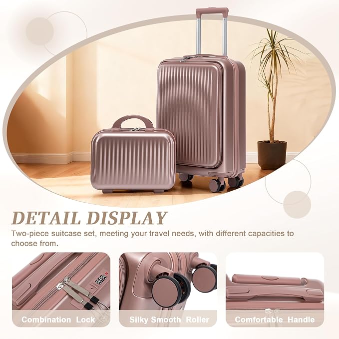 20/14 Inch Hardside Luggage, Lightweight Suitcases with Spinner Wheels - Image 2