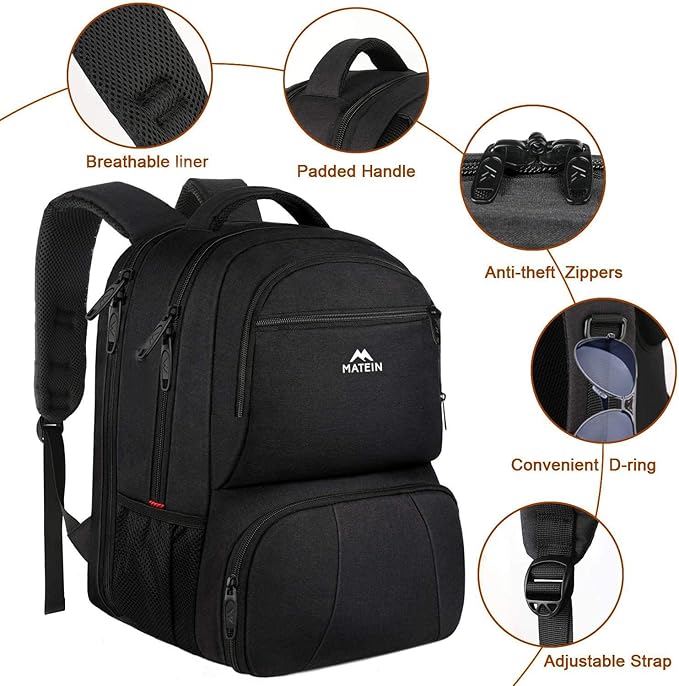 MATEIN Lunch Backpack for Men, 17 Inch Insulated Cooler Backpack with Lunch Compartment, Water Resistant Laptop Back Pack Computer Meal Prep Backpacks Mens Gifts Work Picnic College Travel - Image 6